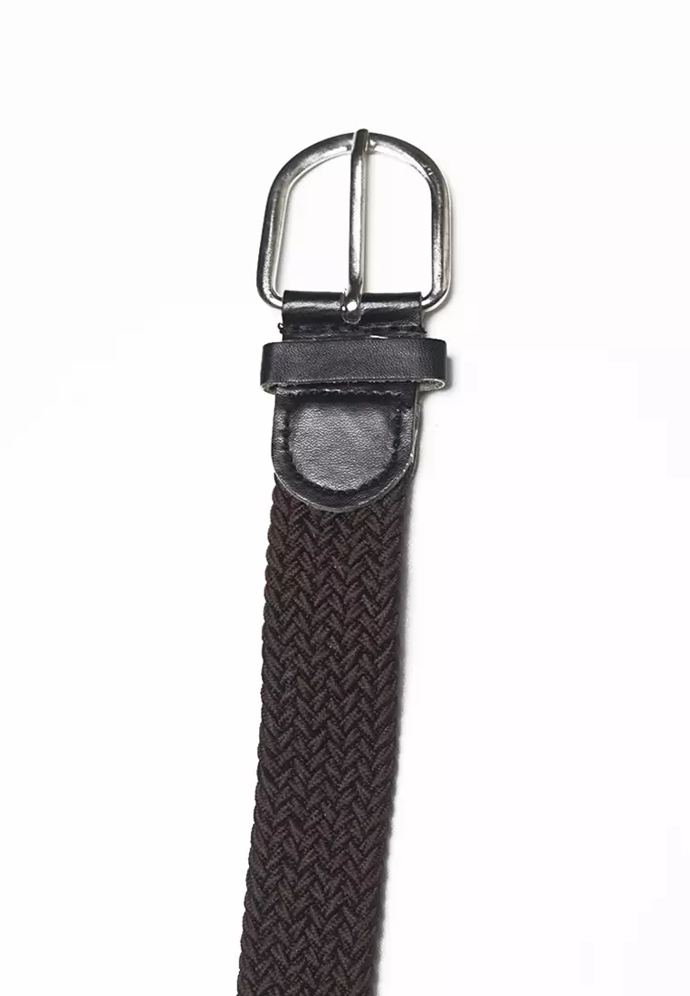 Houseofcuff Ikat Pinggang Rajut Belt Sabuk Pria Unisex Cokelat Tua Small