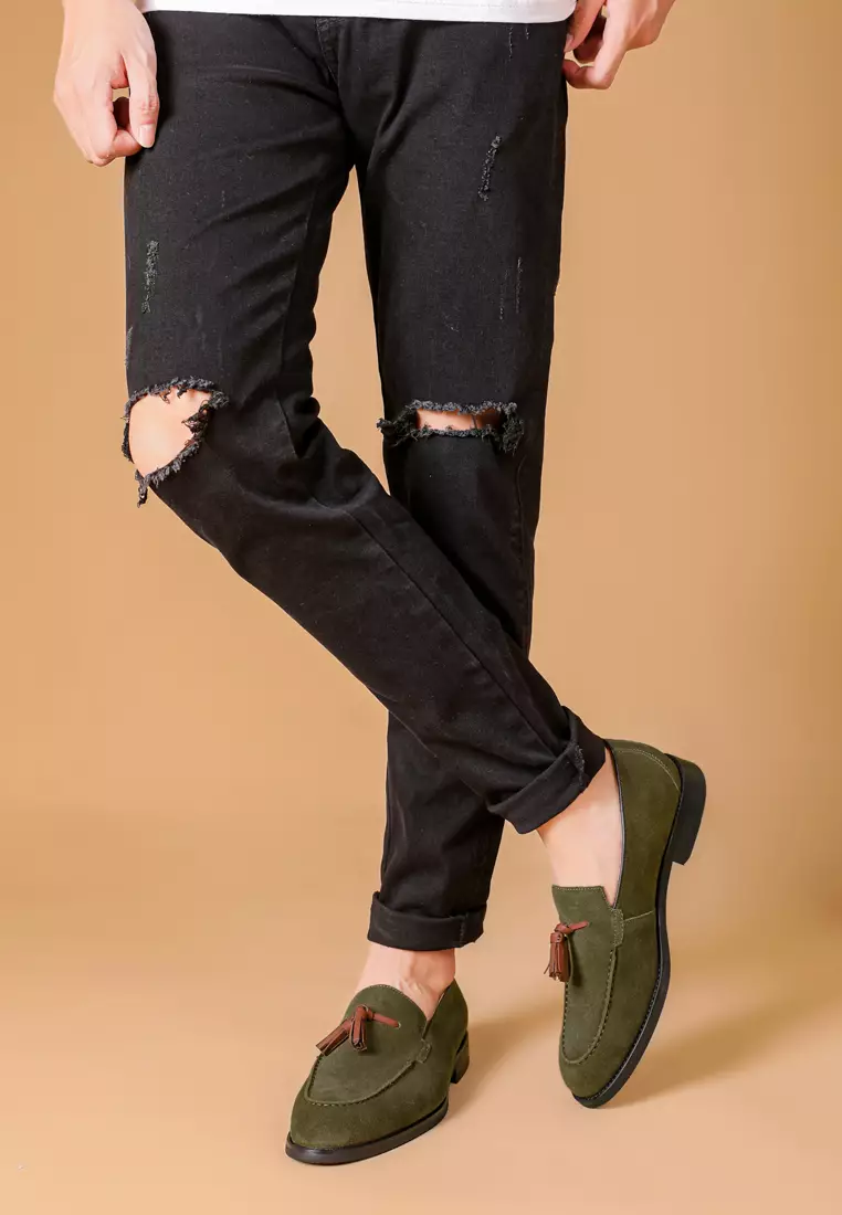Suede Leather Tassel loafers MK5060-1