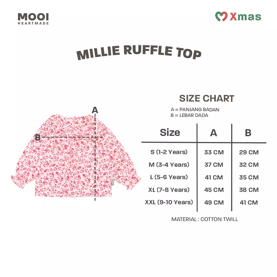 Mooi Atasan Anak Perempuan Millie Ruffle Top - Green Emerald
