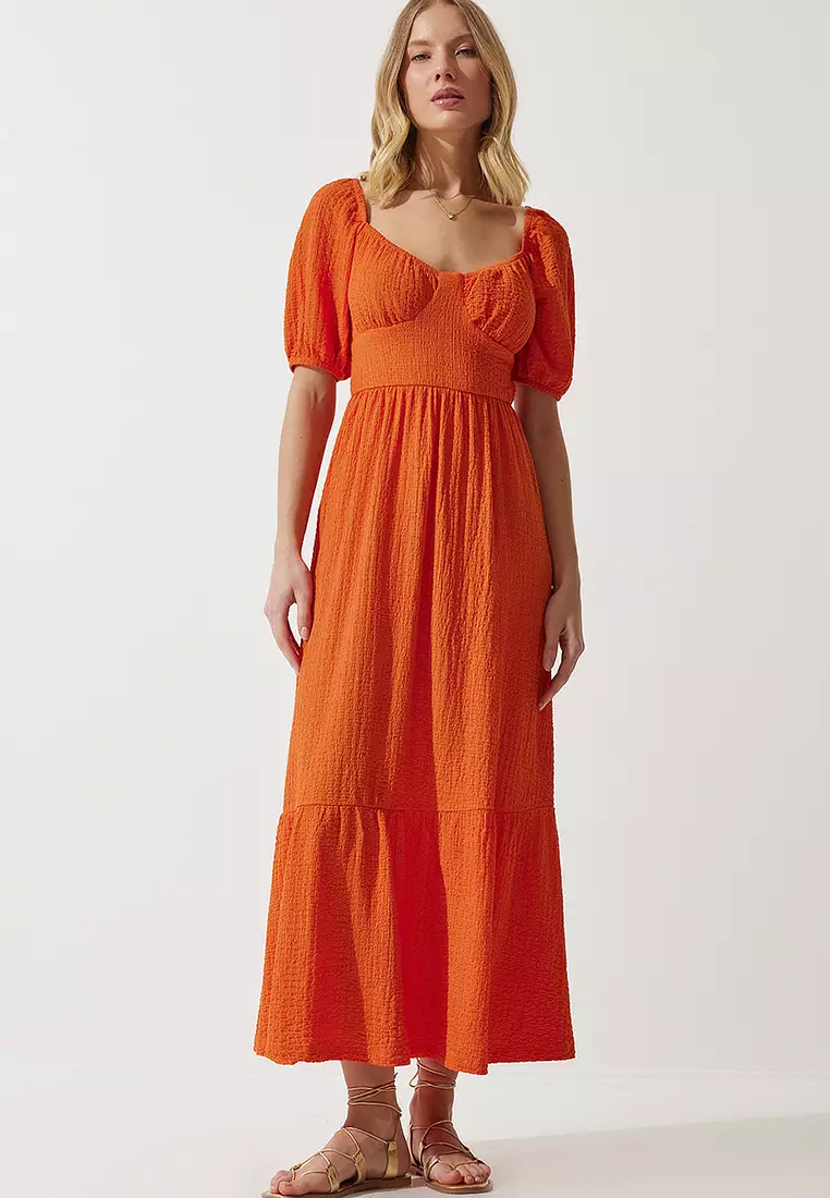Lace-up Midi Dress