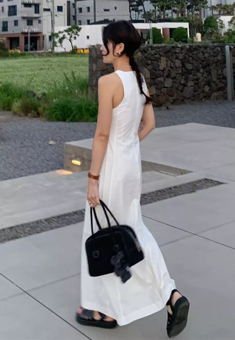 2025 round neck long sleeveless vest dress CA25032738W