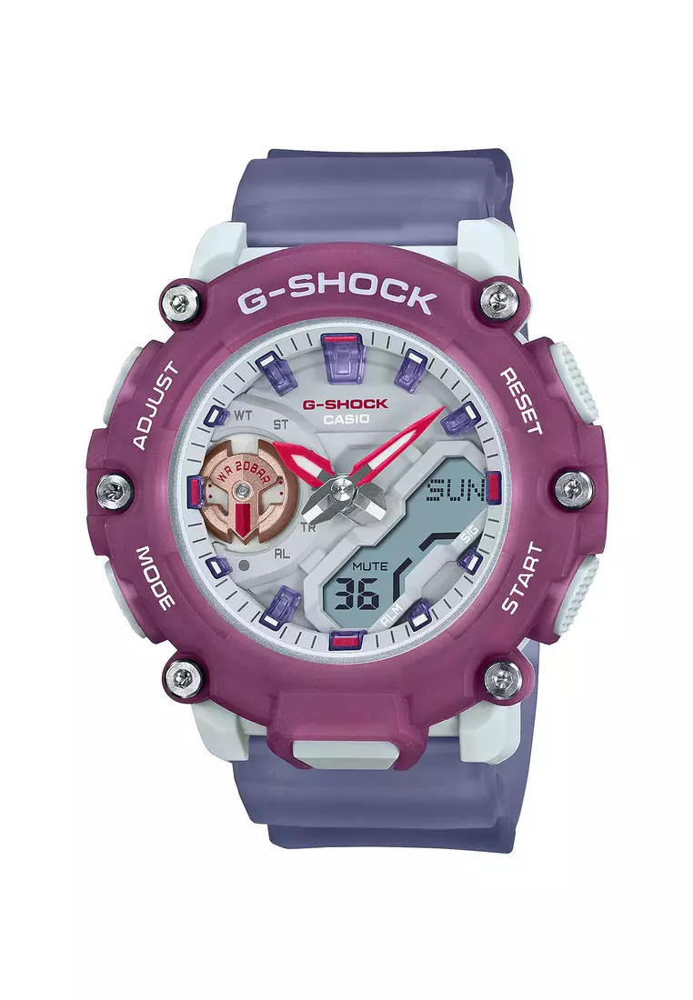 Casio G Shock GMA S2200PE 6A Women s Analog Digital Sport Watch with Purple Transparent Resin Band