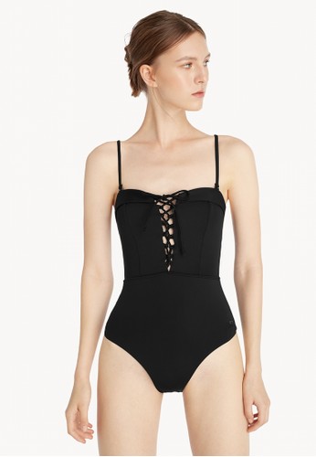 Wallpaper Jual Pomelo Corset Style One Piece Swimsuit Black Original For iPhone