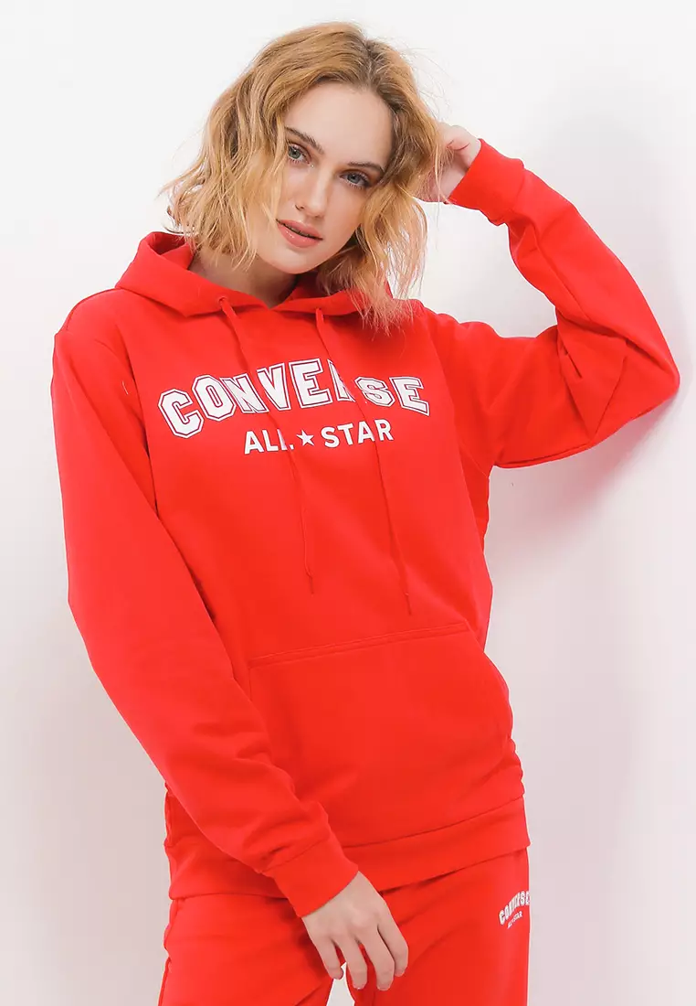 Red converse hoodie online