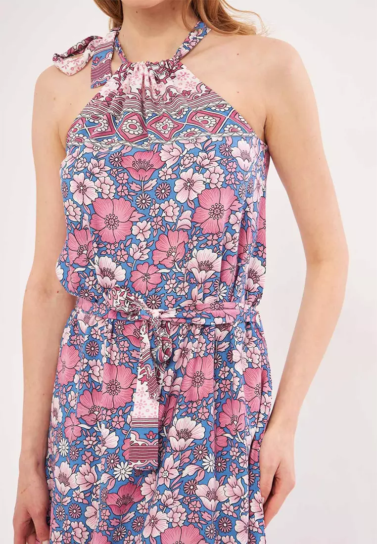 未開封新品8y ②Ibiza Dress roosa bloom print ROSA dress with flounces brand GUESS — Globalbrandsstore.com/en