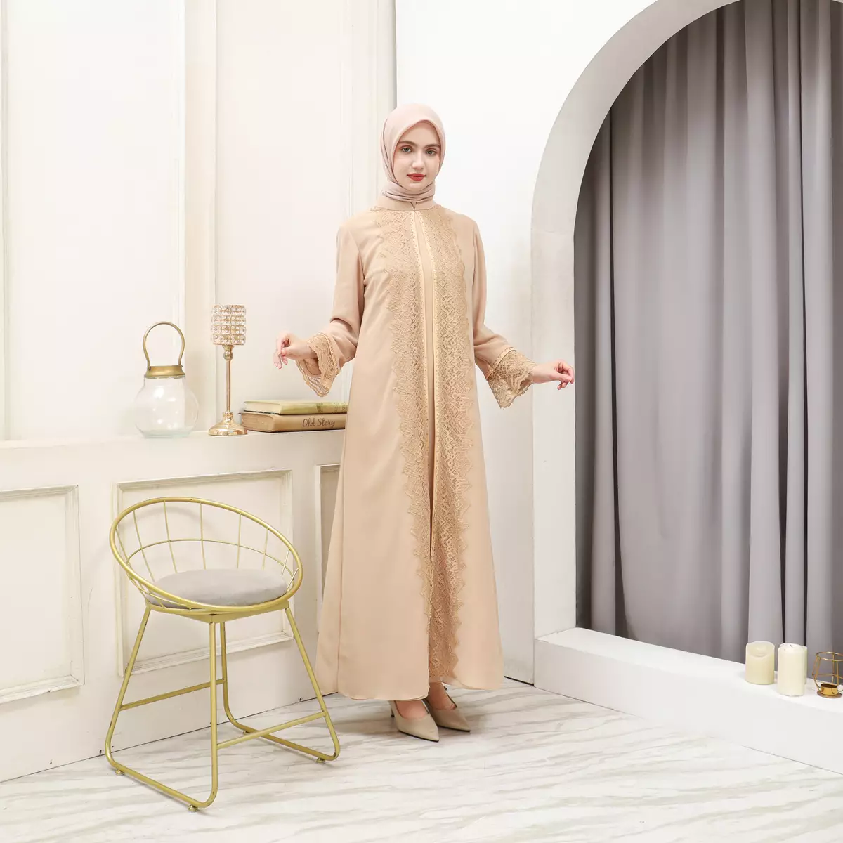 EPC Abaya Zafira - Buttercream - Brocade Collection