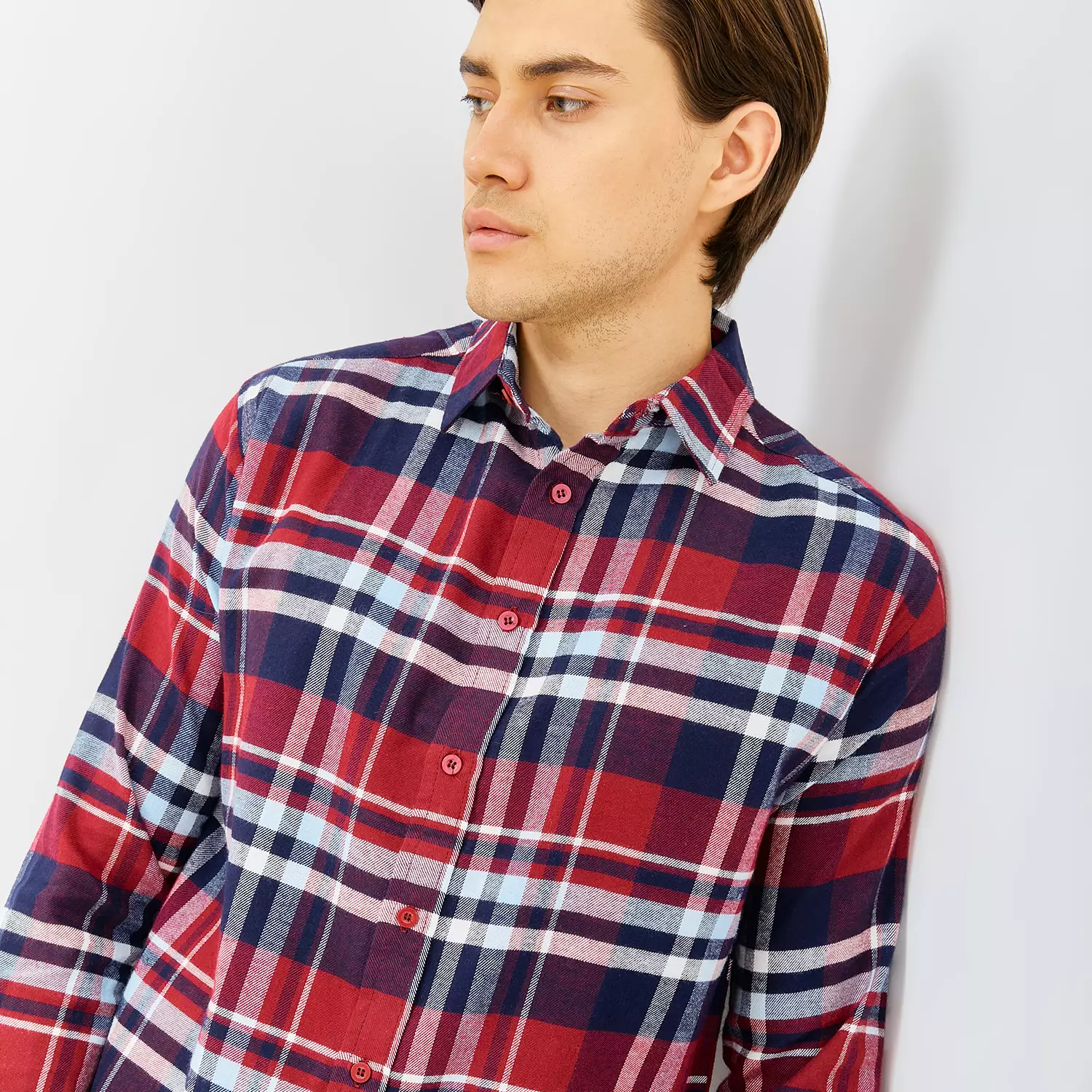 PAULMAY Kemeja Flanel Pria Lengan Panjang  Merah 6716