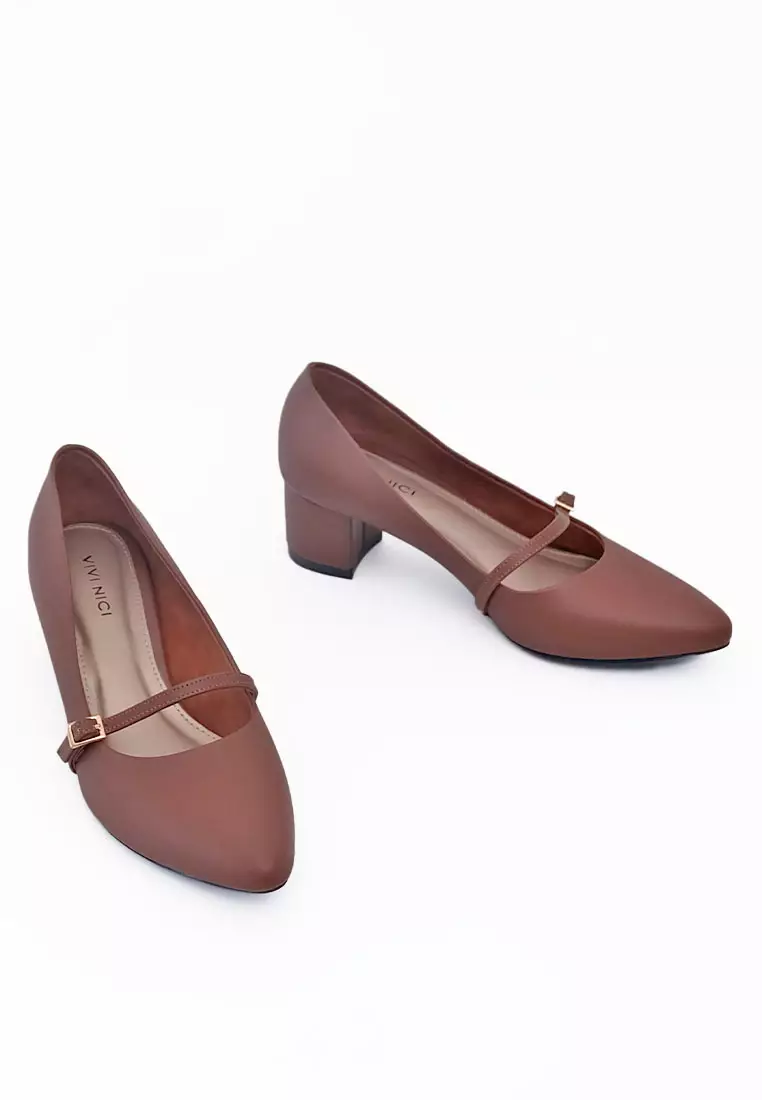 VIVI NICI - Bianca Sepatu Wanita Hak 5 Cm Downtown Brown