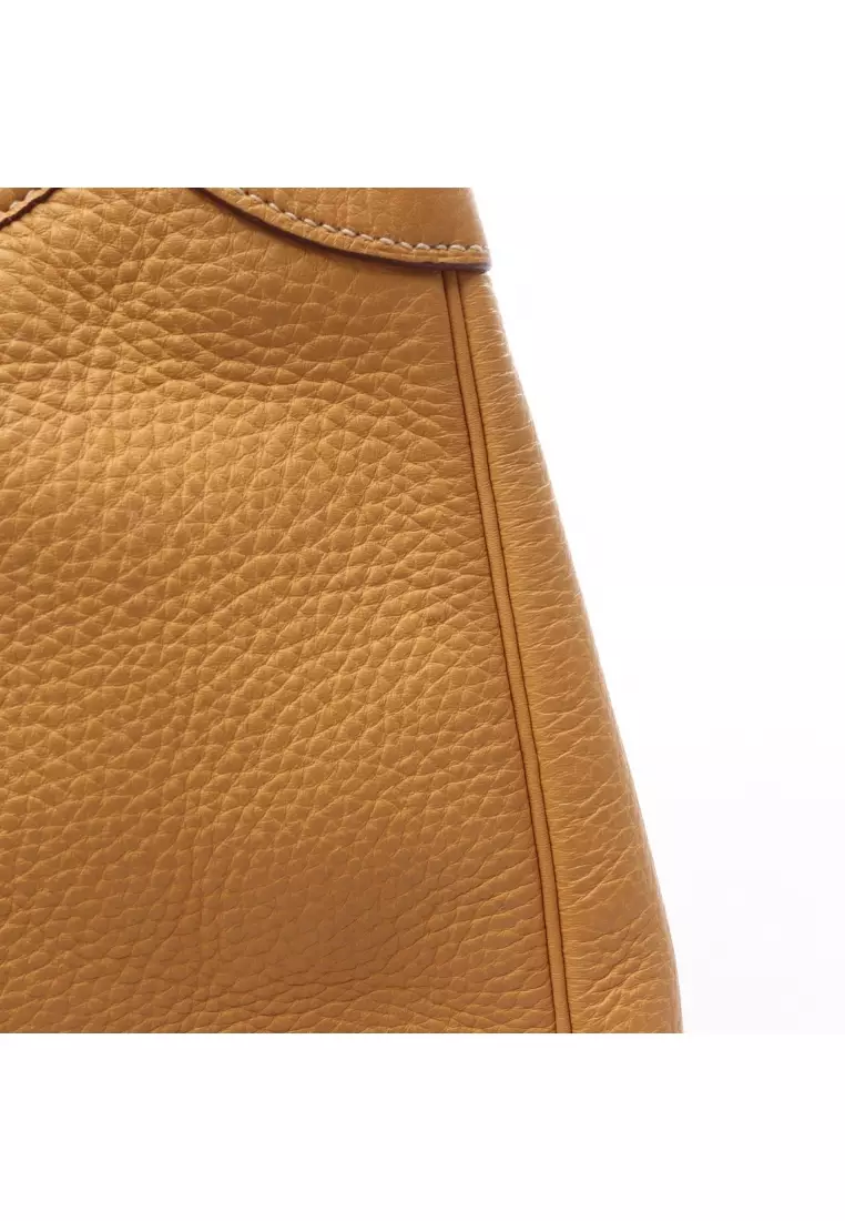 Pre-Loved Hermès trim 35 Jaune one shoulder bag Clemence leather yellow gold hardware □K stamp