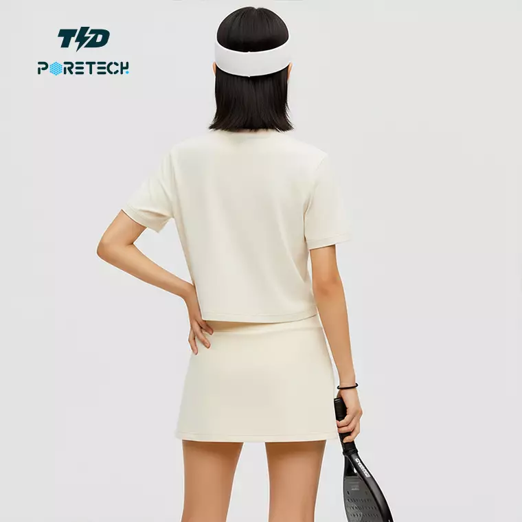 TDACTIVE Baju Kaos Padel Crop Top Butter Pastel PORETECH "butter crop tee" LSF01