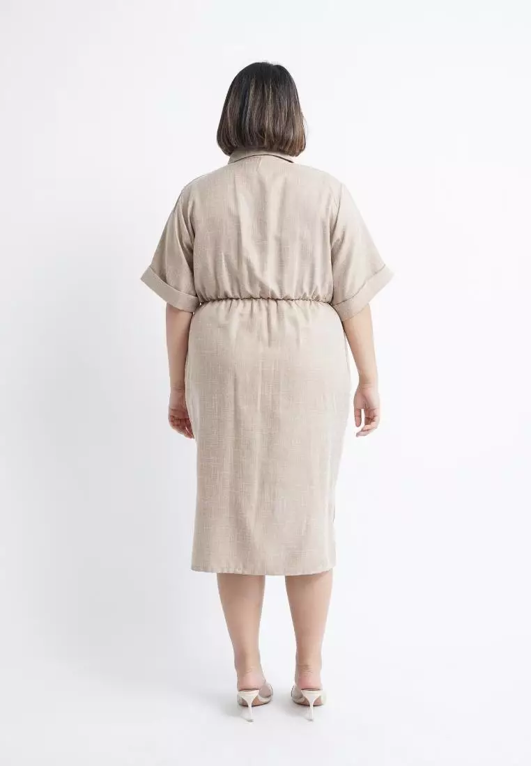 Plus Size Dress Maha Beige