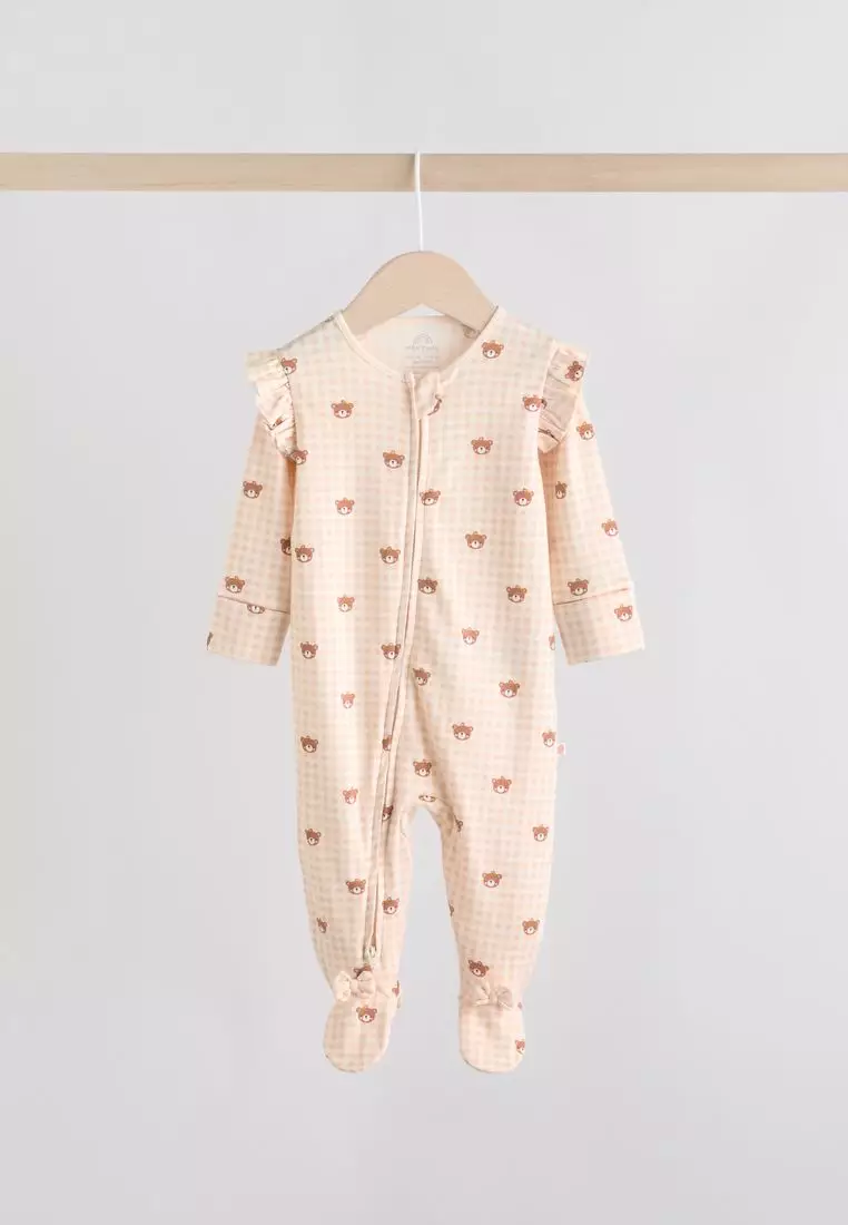 Two Way Zip Baby Sleepsuits 3 Pack