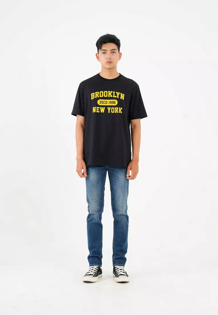 3Second Men's T-Shirt Short Sleeve Regular Fit Cotton Lilo OL-C870125