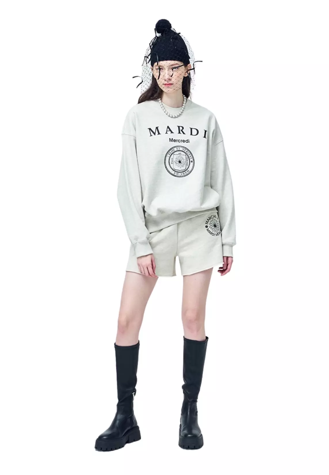 Sweatshirt Univ - Oatmeal Black