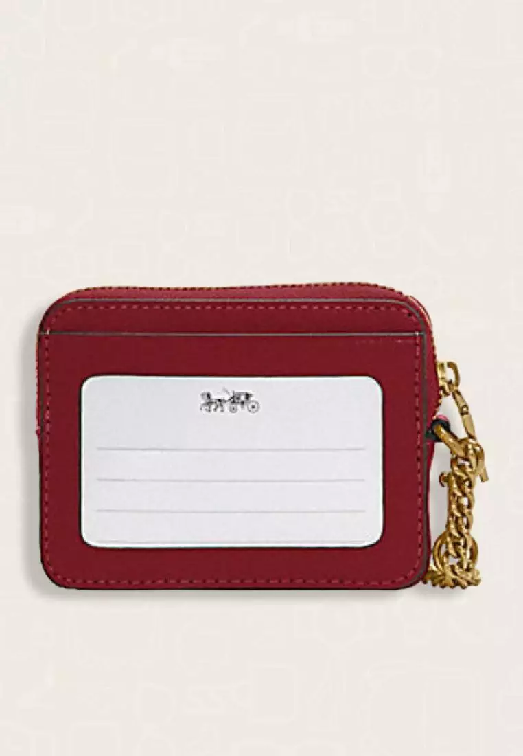 Coach Zip Card Case Cherry