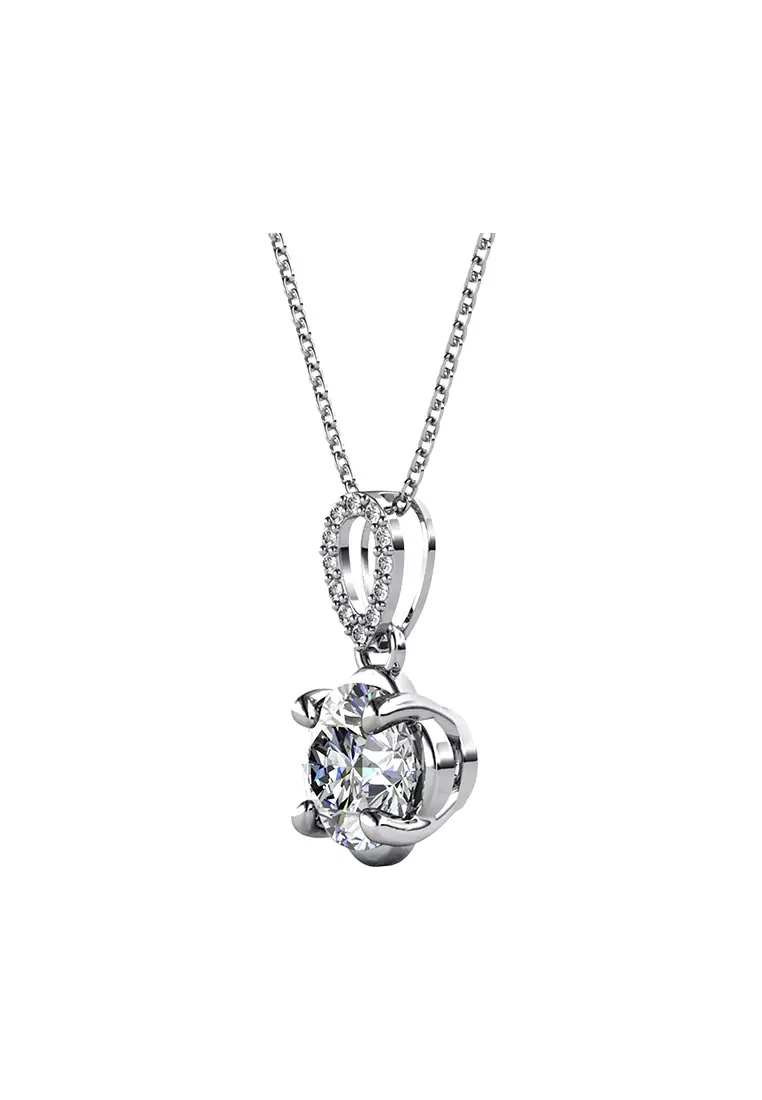 Berlian Moissanite La Rose Pendant [GRA CERTIFICATE MOISSANITE DIAMOND] - Kalung 1ct Moissanite Diamond 925 Silver CELESTA by Her Jewellery