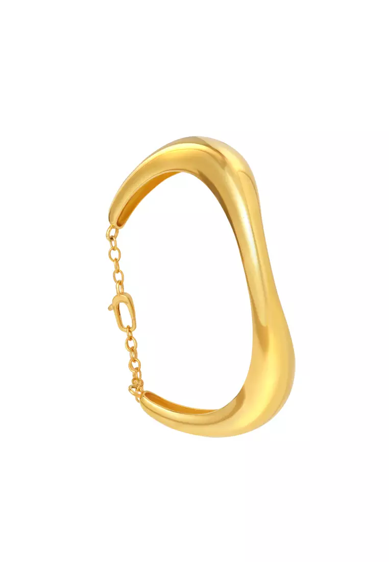 TOMEI Anastasia Sophisticated Curved Bangle, Yellow Gold 916