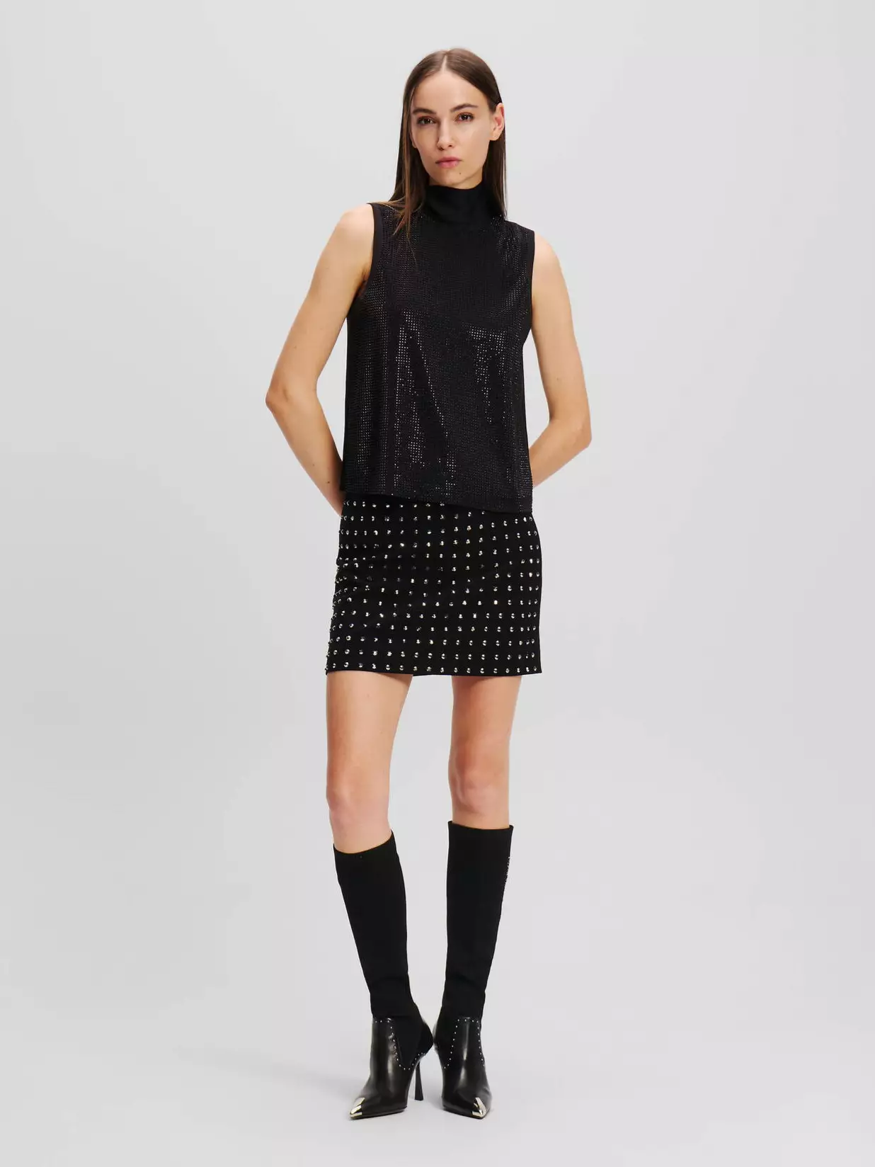 Rhinestone Shift Top