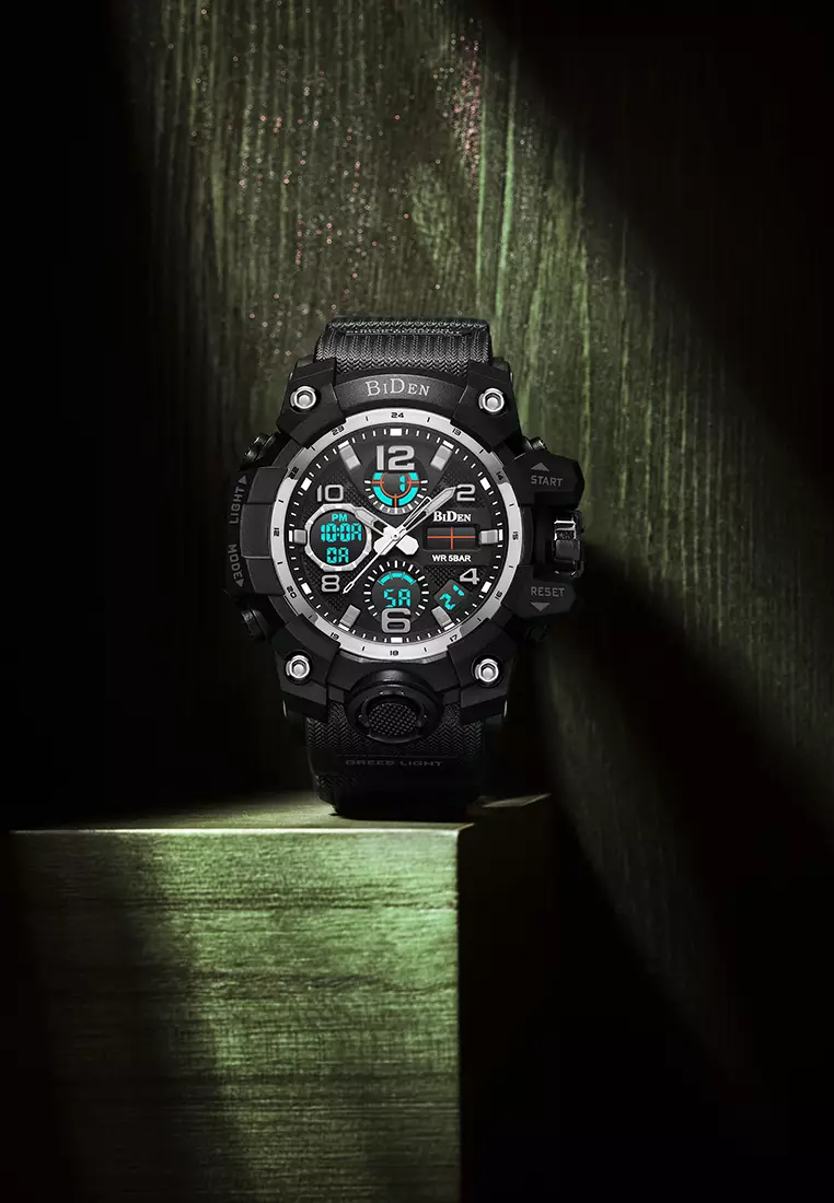 Jam Tangan Pria Militer Olahraga Digital&Analog Tali Silikon 3ATM Anti Air Jam Tangan