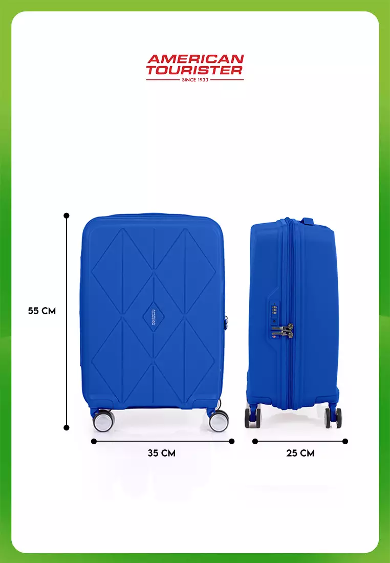 American Tourister Koper Hardcase Argyle Cabin 20 Inch - Cobalt Blue