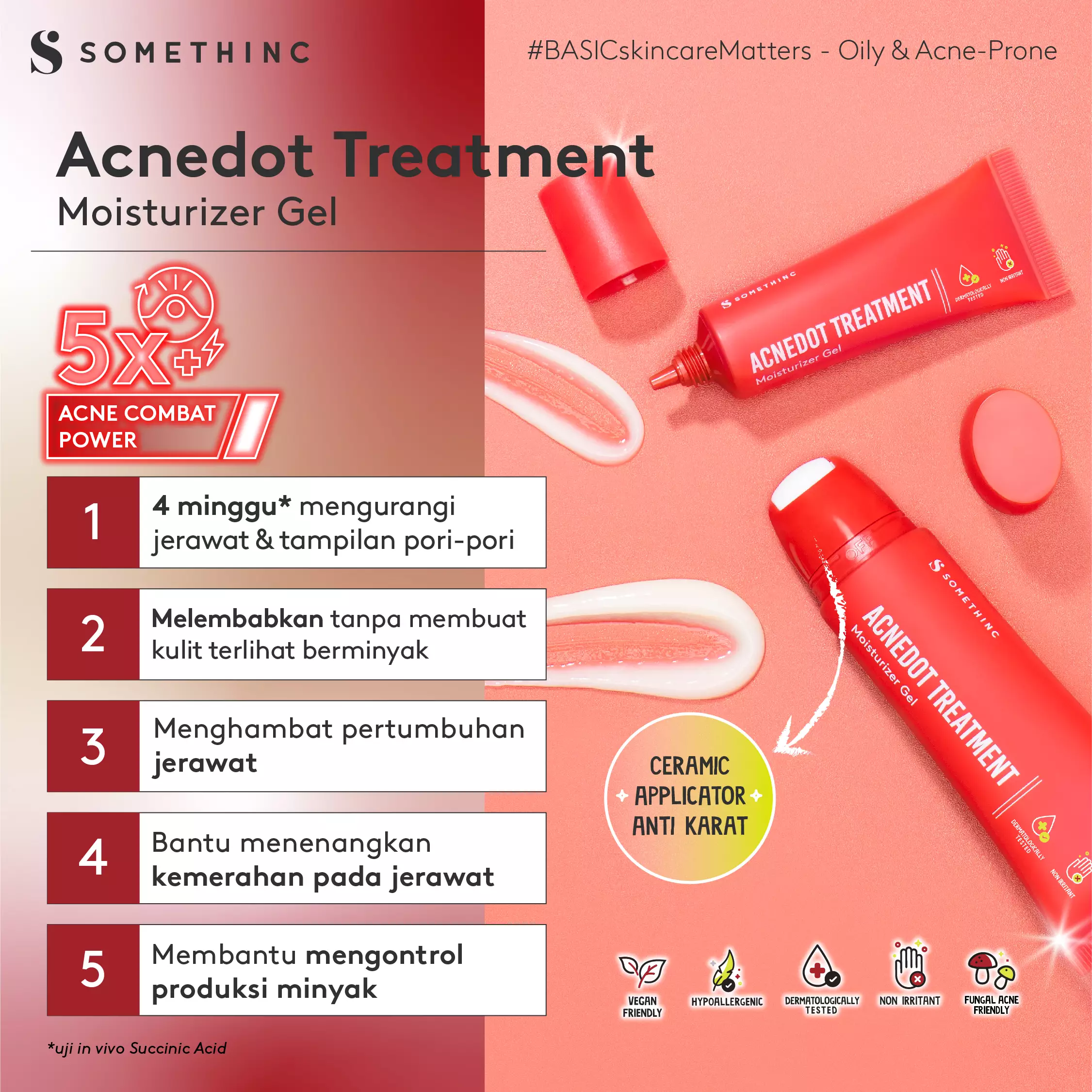SOMETHINC ACNEDOT Treatment Moisturizer Gel - Krim Pagi dan Malam Kulit Jerawat