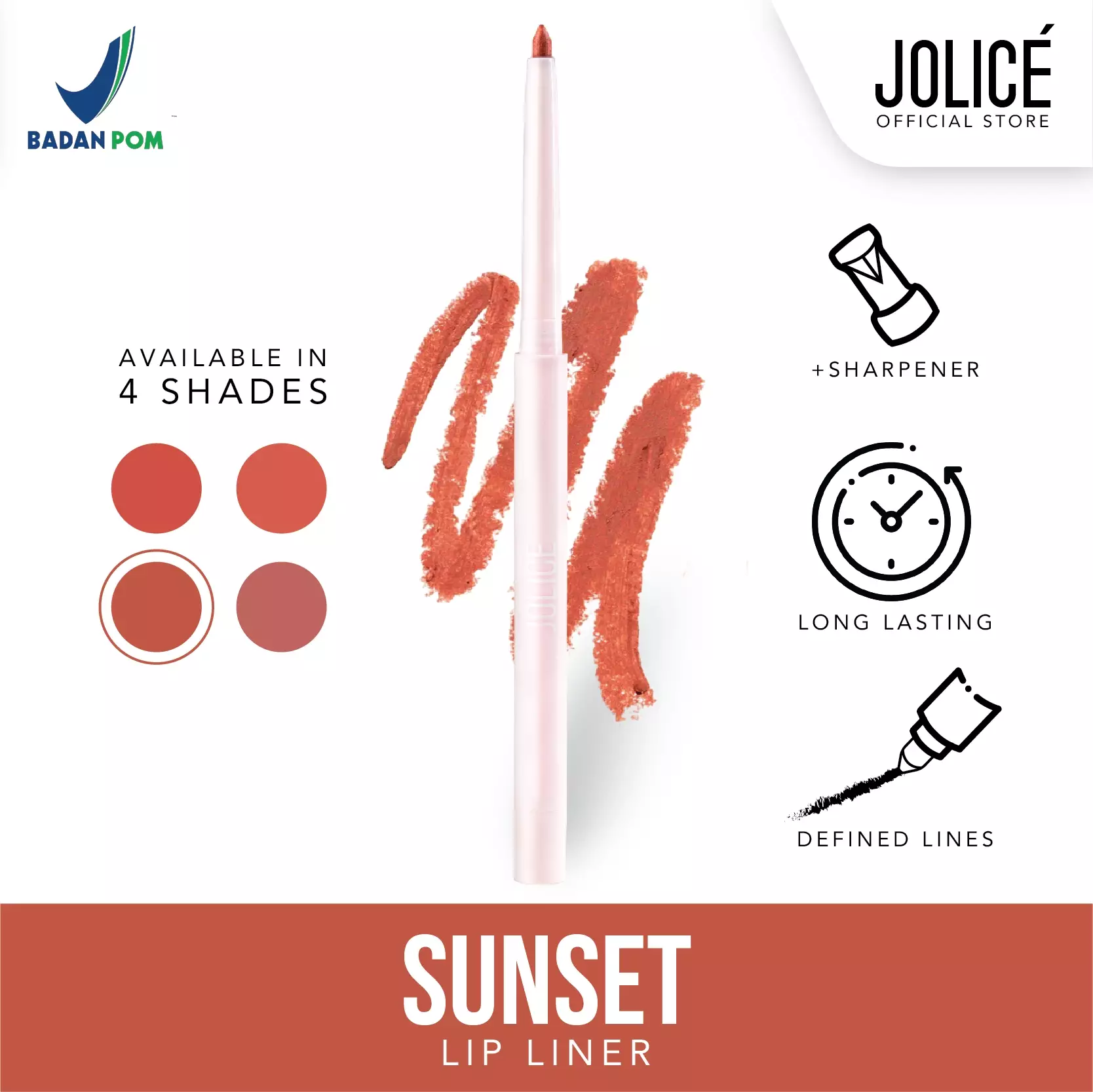 Jolice High Quality Lip Liner/Lip Pencil/Pensil Bibir/Warna Tahan Lama