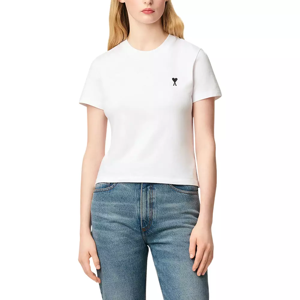 Black De Coeur Cotton T-Shirt White