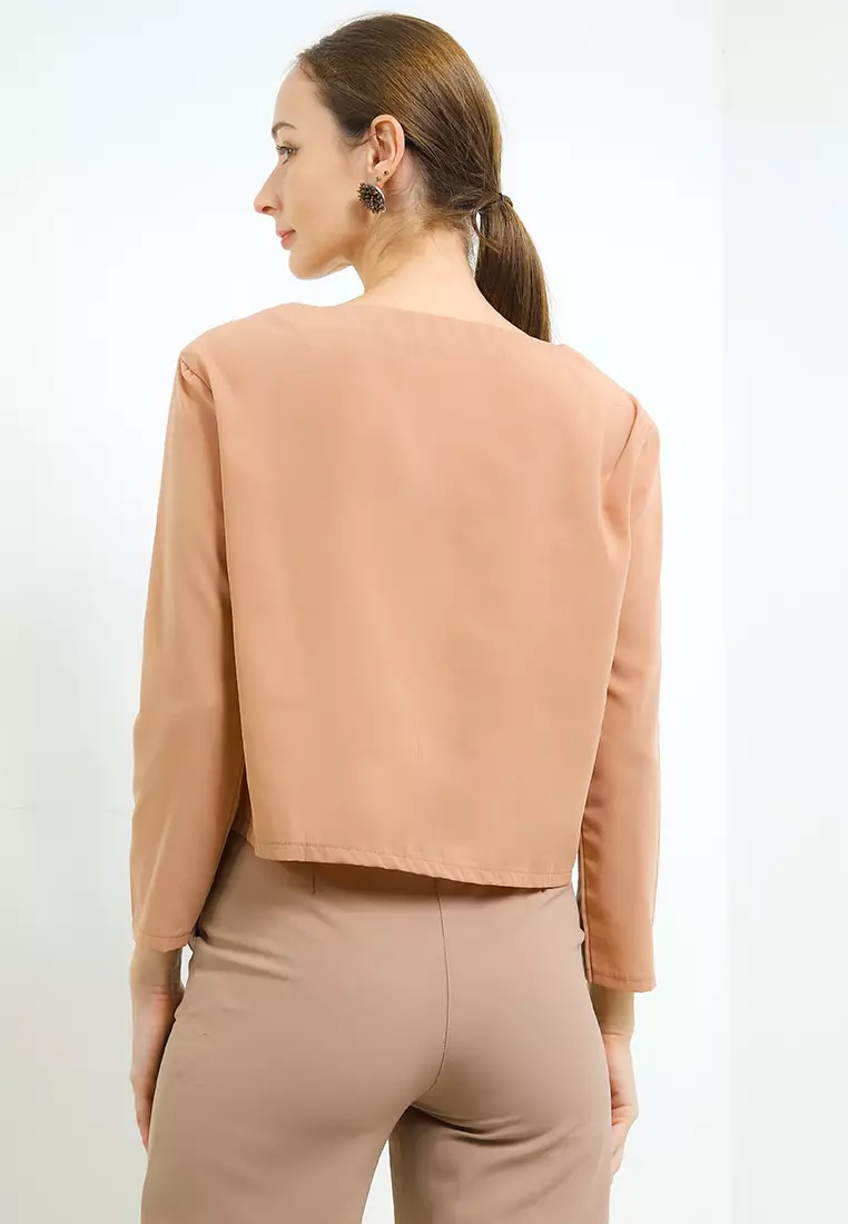 V-Neck Flowey Long Sleeve Blouse