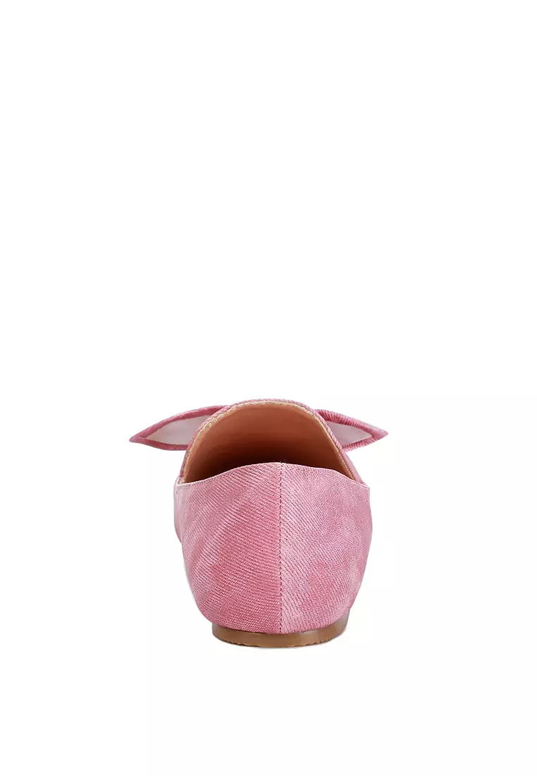 粉紅蝴蝶結裝飾樂福鞋