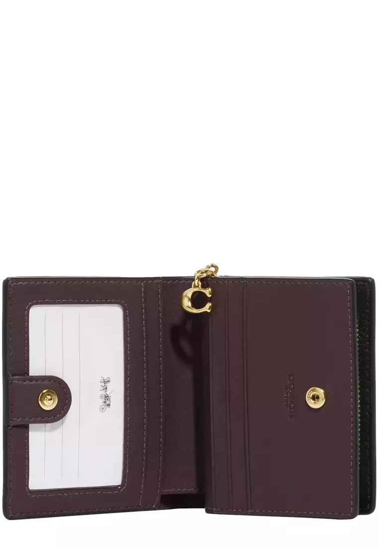 Coach Snap Wallet in Novelty Leather in Black C6092