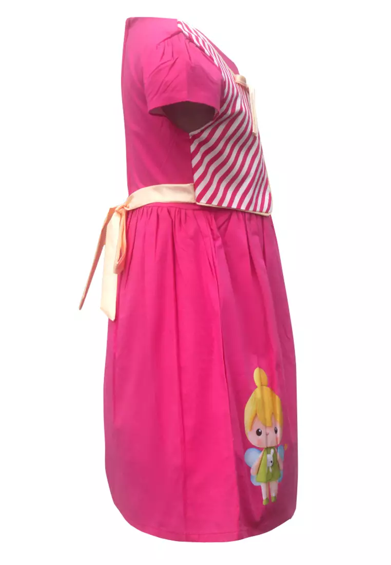 Two Mix Dress Anak Perempuan Katun Digital Printing Usia 1-12 Tahun 4217 Fanta