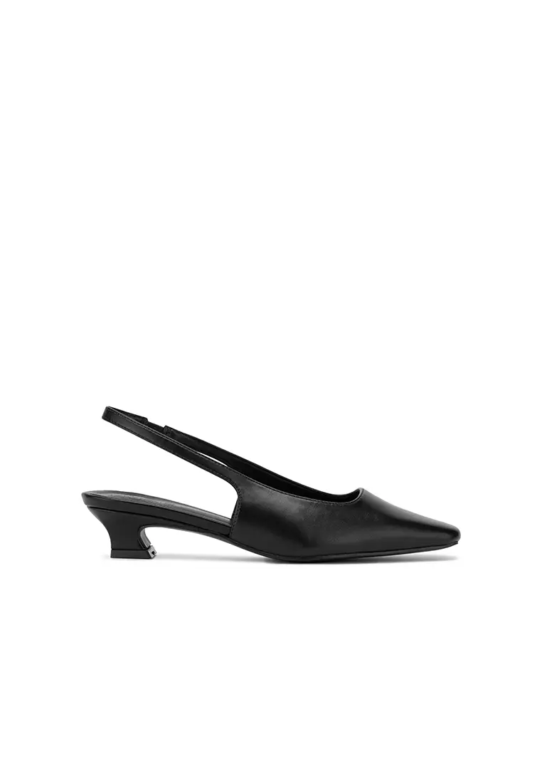 Discount on Nose  shoes - SKU: SQUARE TOE SLINGBACK KITTEN HEEL