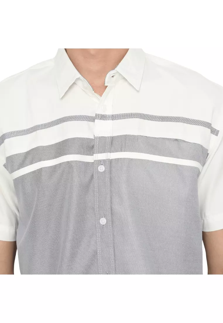 RBJ Kemeja Polos Kombi Abu Regular Fit Pria