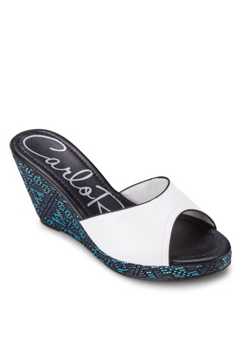 3" Vinyl Sandal Wedges Platform, 女鞋,zalora 鞋評價 楔形涼鞋