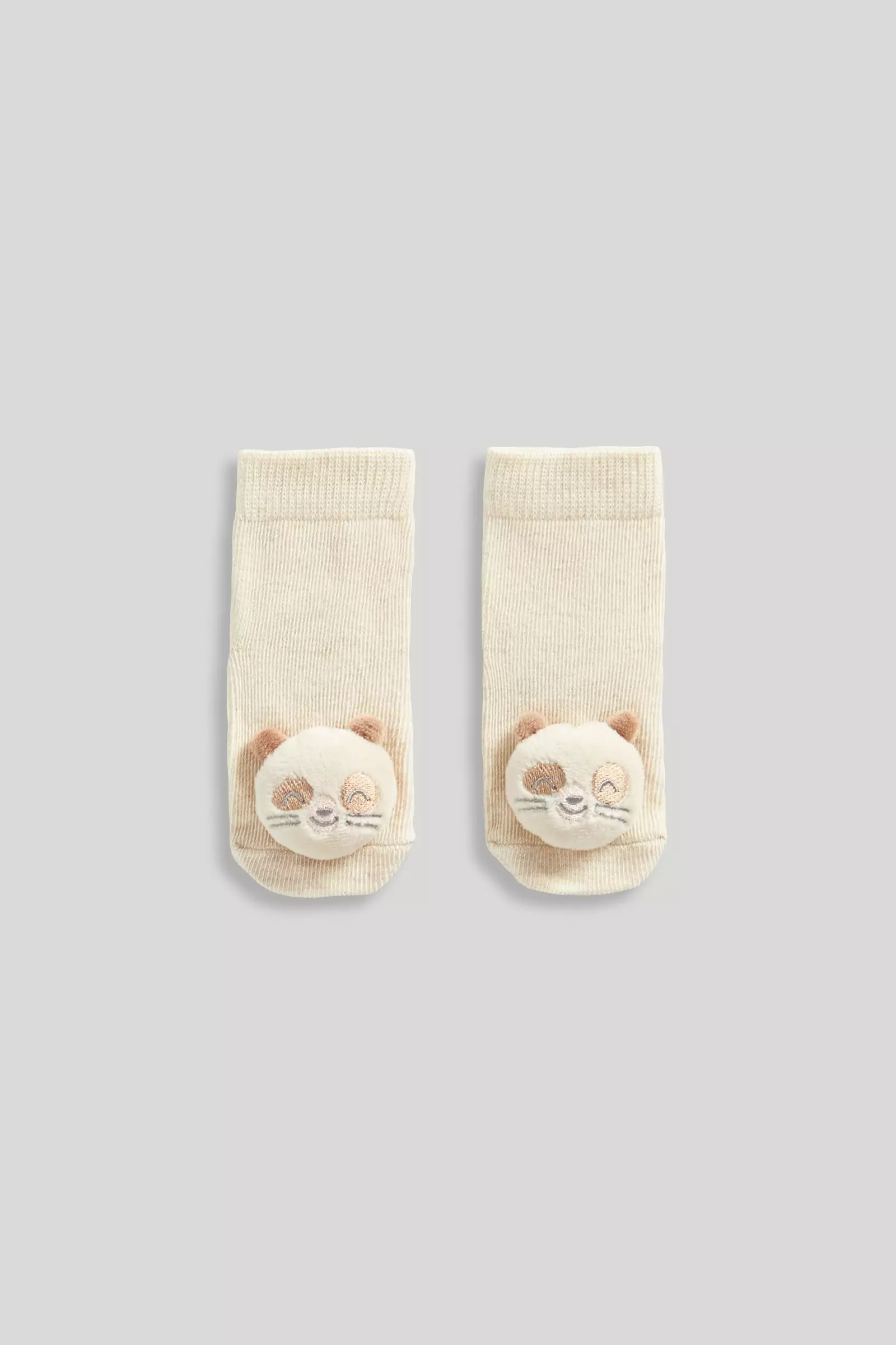 Mothercare Meerkat Rattle Baby Socks - Kaos Kaki Unisex (Krem)