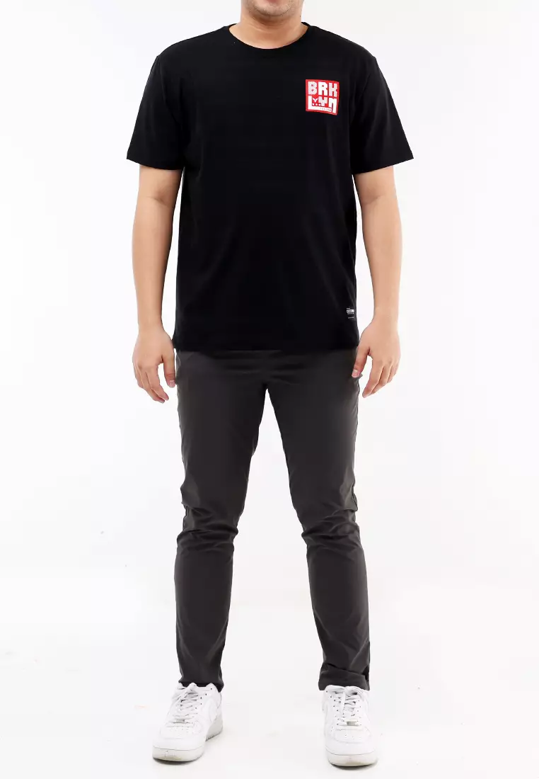 Round Neck Streaky Short Sleeves