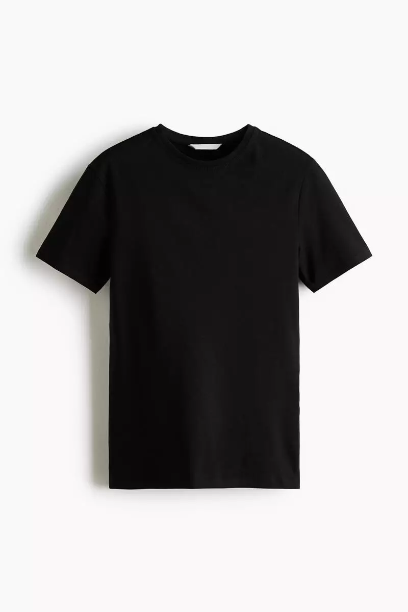 Fitted cotton-blend T-shirt