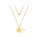 Glamorousky silver Fashion Simple Plated Gold 316L Stainless Steel Lucky Geometric Round Pendant with Double Layer Necklace 22E5BAC5155DE7GS_2
