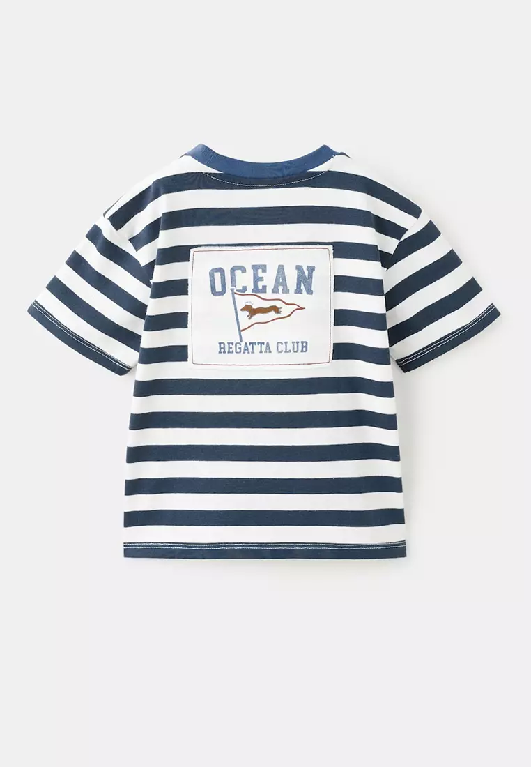 Embroidery Striped T-Shirt