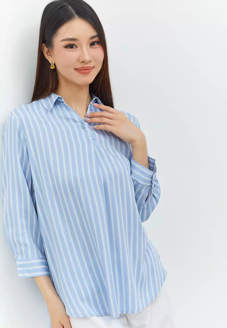 Gendhis Blue Stripe Shirt (G.13150)