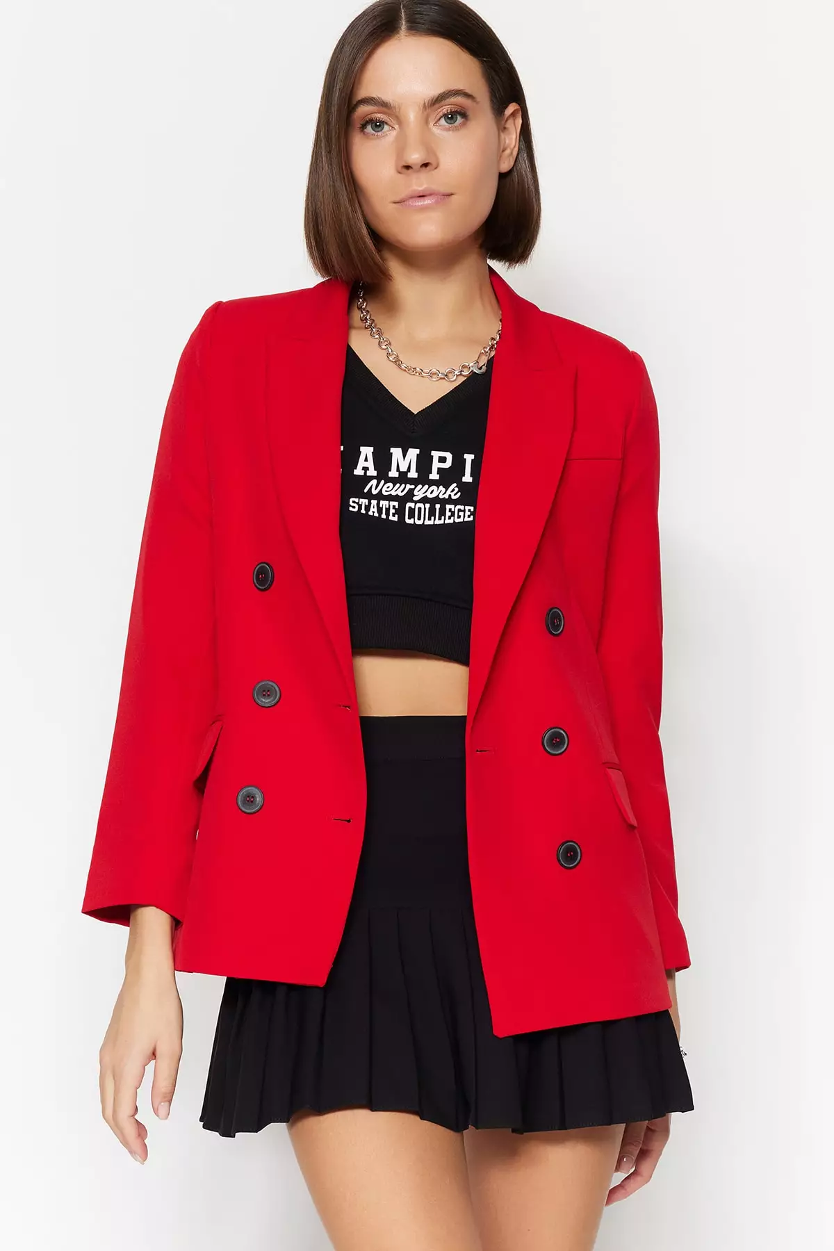 Double Breasted Casual Blazer Jacket