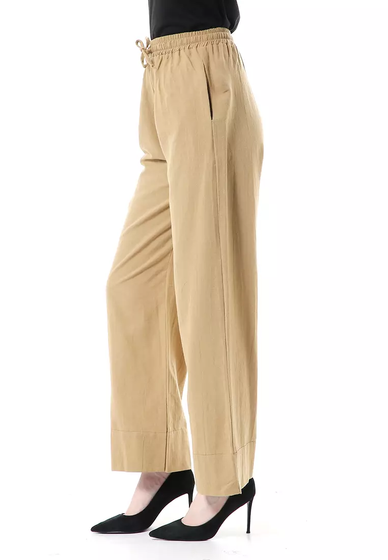 Farah Cullote Pants Design Simple Casual Relaxed Fit - Brown