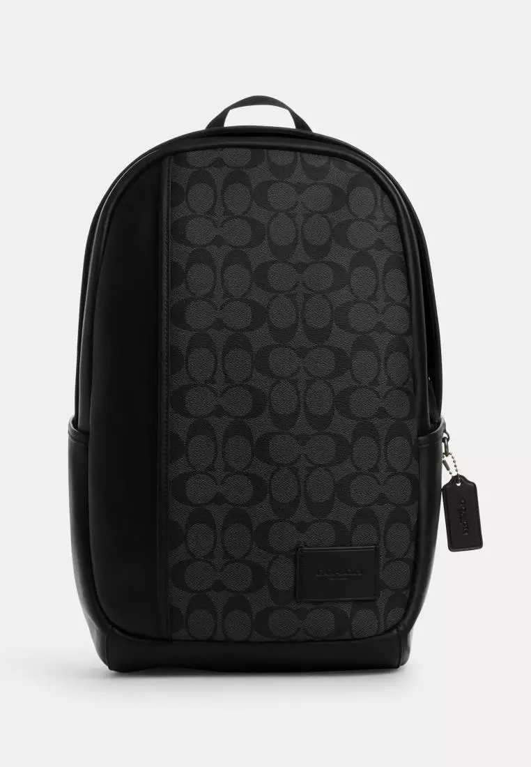 Jual Coach Coach Edge Backpack In Signature Canvas Charcoal Black