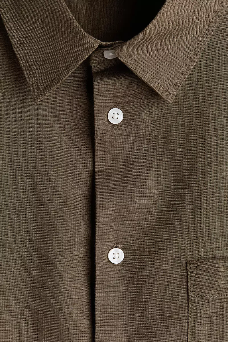 Relaxed Fit Linen-blend shirt