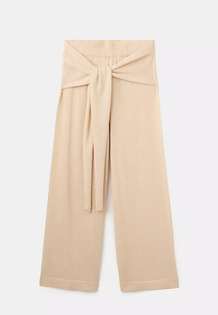 Fine Knit Trousers With Knot Detail