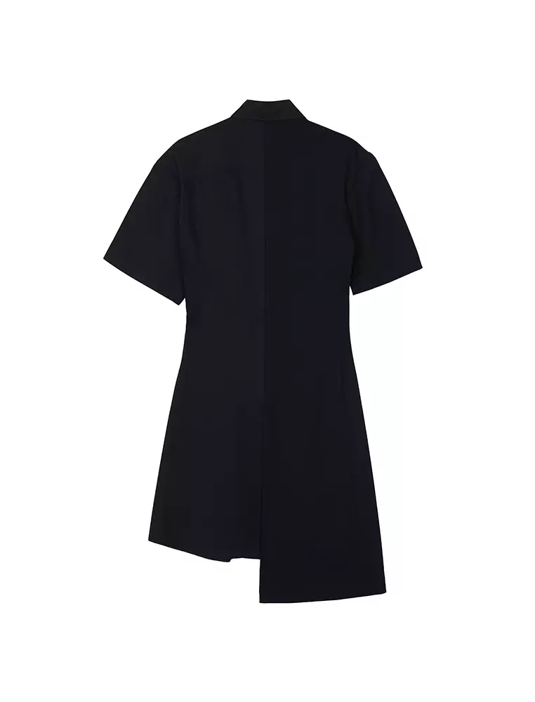 精紡四面彈X型優雅短袖連衣裙