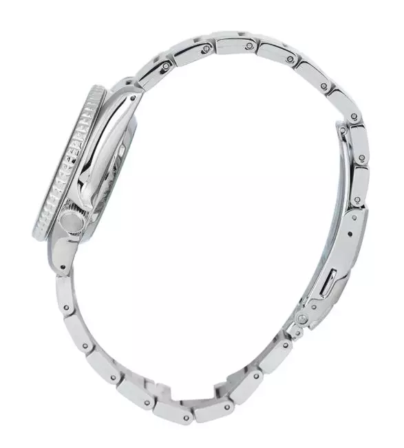 Jam Tangan Pria Seiko 5 Sports SRPK35 SRPK35K1 5KX Midi SKX Strap Stainless Steel Silver Color Orange Dial Color