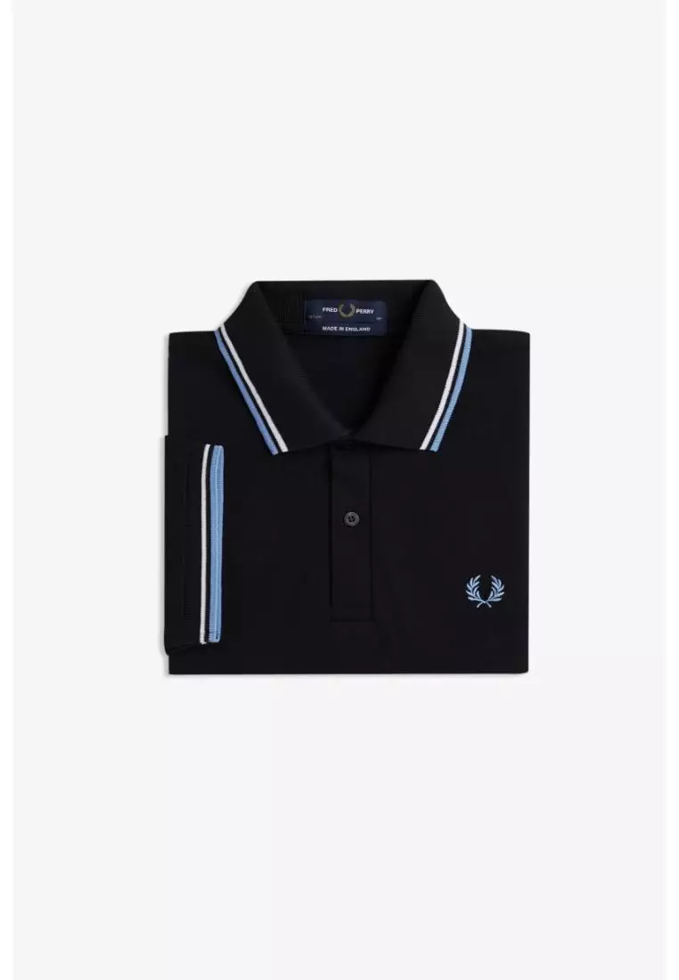 Fred Perry M12 Twin Tipped Fred Perry Shirt (Black / White / Sky)
