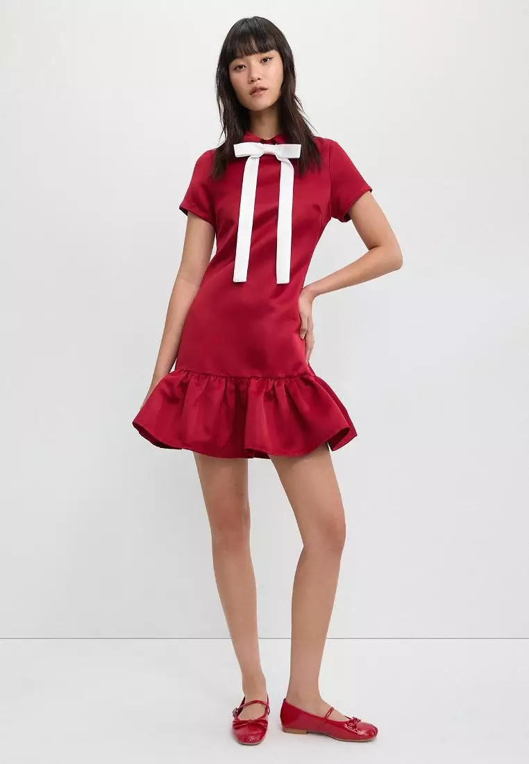 Polo Peplum Bow Detail Dress