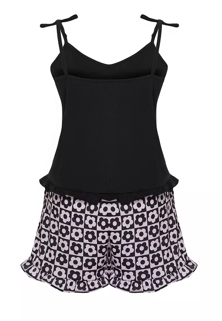 Plus Size Patterned Pajama Set